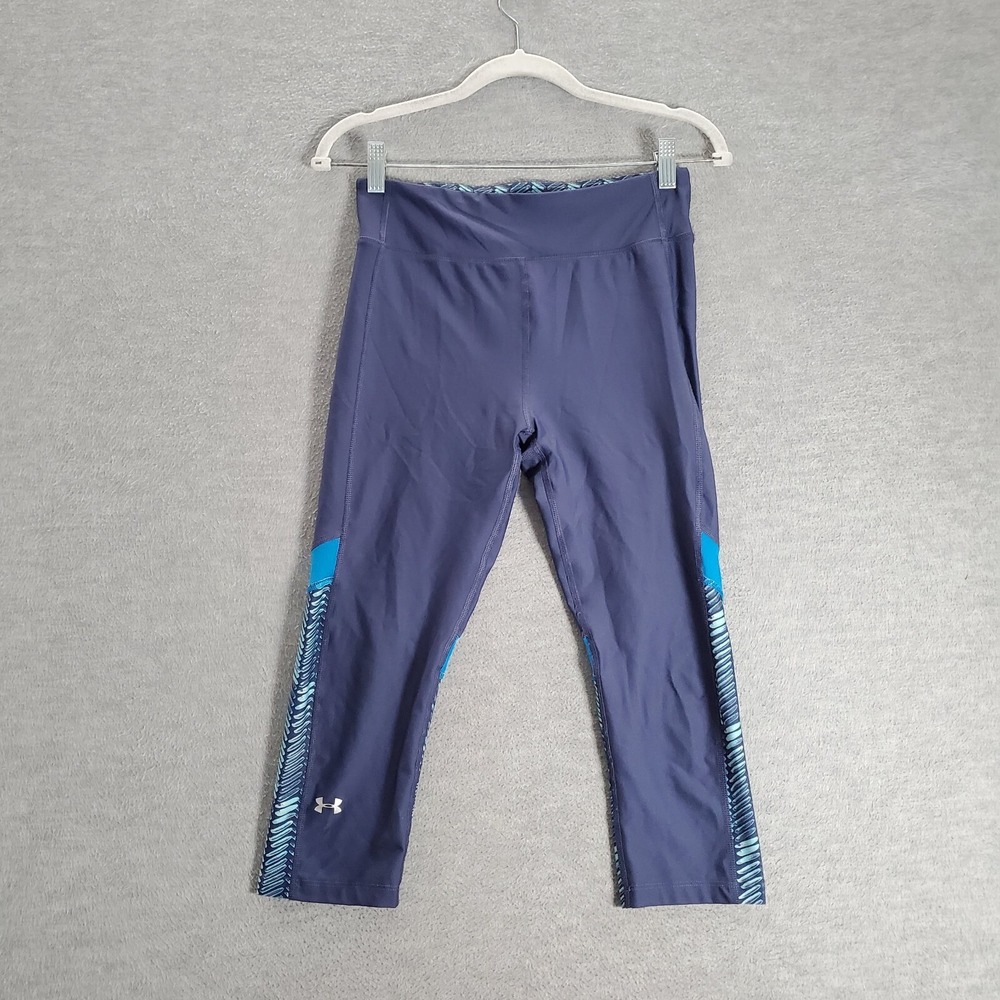 Under Armour Women Activewear Pants Medium Blue Leggings‎ Capri Compression